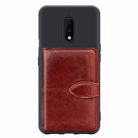 Fashion PU Leather Credit Card Slot Wallet Phone Case For Oneplus 6 & 7 Series