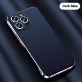 Luxury Plating Shockproof Lens Protection Leather Case for iPhone 14 13 12 series