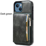 Vintage Cards Slot Retro Leather Wallet Case For iPhone 11 12 13 Pro Max Mini