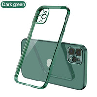 Luxury Classic Square Frame Plating Slim Soft Clear Camera Protection Case on For iPhone 11 Series