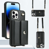 Crossbody Cards Slot Wallet Leather Case Lanyard Long Strap Holder for iPhone 14 13 12 series