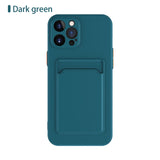 Soft Silicone Shockproof Card Slot Holder Case For iPhone 13 12 Series