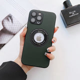 Leather Case with Camera Film Protection for iPhone 14 13 12 series