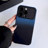 Luxury Gradient Soft Silicone Case With Big Window Camera Lens For iPhone 14 13 12 series