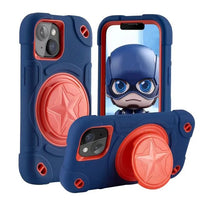 Military Airbag Foldable Bracket Holder Shockproof Armor Case for iPhone 15 14 series