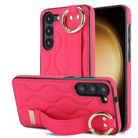 PU Leather Ring Shockproof Cases With Wrist Strap Holder for Samsung Galaxy S23 S22 Ultra Plus