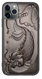 3D Relief Embossed Sandalwood Case for iPhone 13 12 Series
