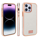 Luxury Electroplating Leather Texture Case For iPhone 14 13 12 series