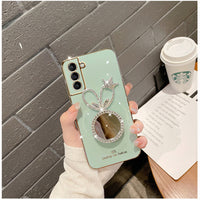 Shining Mirror Holder Plating Case for Samsung Galaxy S22 S21 S20 Ultra Plus FE