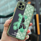 Luxury Robot Bear Shockproof Bumper Hard Armor Matte Case for iPhone 15 14 13 12 series