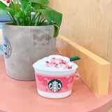 Cute 3D Cherry Blossoms Ice Cream Coffee Cup Headset Case For Airpods 1 2 Pro