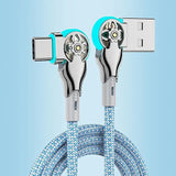 Dual-Head Rotating Cable Fast Charging Micro Type C Data Cable