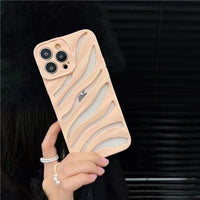 Hollow Heat Dissipation 3D Matte Striped Case for iPhone 14 13 12 series