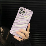 Hollow Heat Dissipation 3D Matte Striped Case for iPhone 14 13 12 series