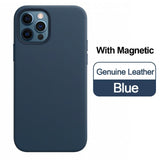 Luxury Original Magnetic Genuine Leather Case for Apple iPhone 12 Series