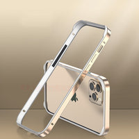 Hybird Silicone Frame Aluminum Metal Case for iPhone 14 13 12 series
