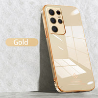 Luxury Carmera Lens Protection Silicone Soft Plating Electroplated Phone Cases For Samsung S21 Series