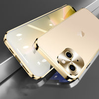 360° Fully Sealed Magnetic Adsorption Metal Alloy HD Glass Double Sided Protection Case For iPhone 14 13 12 series