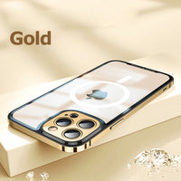 Stainless Steel Frame Magsafe Matte Case with Metal Lens Protection for iPhone 13 12 Pro Max