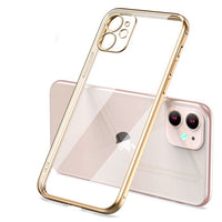 Luxury Plating Square Frame Matte Soft Silicone Case For iPhone 13 12 11 Series