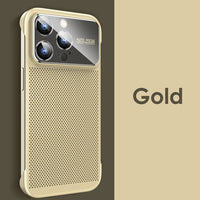 Cooling Rimless Glass Big Window Lens Protection Shockproof Case For iPhone 14 13 12 series