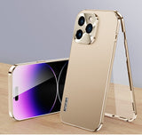 360° Full Screen Lens Metal Magnetic Magsafe Cases Aluminum Alloy HD Glass Case For iPhone 14 13 12 series