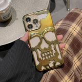 3D Plating Skull Pattern Case for iPhone 14 13 12 series