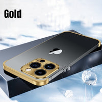 Aluminum Corner Metal Lens Protective Shockproof Case For iPhone 14 13 12 series