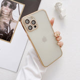 Shockproof Transparent Plating Camera Lens Protector Case for iPhone 13 12 11 Series