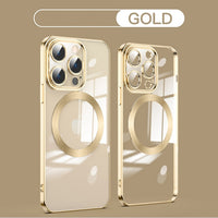 Luxury Plating Clear Magnetic Magsafe Case for iPhone 14 13 12 series