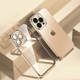 Plating Silicone Camera Lens Protection Phone Case on For iPhone 13 12 11 Pro Max Mini