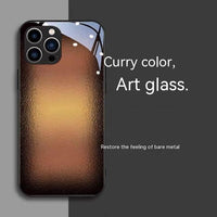 Fashion Art Matte Glass Case For iPhone 14 13 12 series