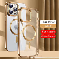 Luxury Magsafe Magnetic Wireless Charging Clear Silicone Case For iPhone 14 13 12 series