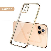 Luxury Classic Plating Frame Transparent Silicone Phone Case for iPhone 13 12 11 Series