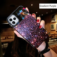 Luxury Mirror Gradual Change Jewelled Shiny Diamond Phone Case For iPhone 12 11 Series