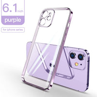 Original Transparent Plating TPU Phone Case For iPhone 12 11 Pro Max