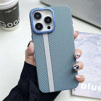 Carbon Fiber Texture Shockproof Hard Plastic Case With Metal Camera Protectionfor For iPhone 15 14 13 12 series