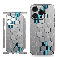 Futuristic Honeycomb Decal Skin 3M Wrap Dazzling Sticker Protector for iPhone 15 14 13 12 series