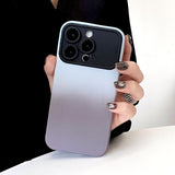 Luxury Gradient Soft Silicone Case With Big Window Camera Lens For iPhone 14 13 12 series