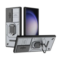 Shockproof Hybrid Armor Slide Camera Lens Case With Magnetic Holder Ring For Samsung Galaxy S23 series