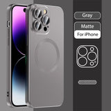 Silicone Lens Magnetic Wireless Charging Matte Case for iPhone 14 13 12 series