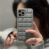 3D Square Cube Silicone Case for iPhone 14 13 12 series