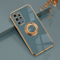 Luxury Soft Silicone Case With Ring Holder Stand For Samsung Galaxy S21 S20 Note 20 Series