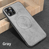 Square Shockproof Silicone Soft MagSafe Wireless Charging Cloth Phone Case For iPhone 12 11 Series