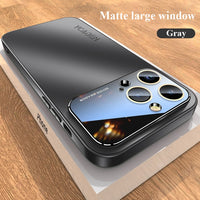 Luxury Glass Camera Lens Protection Matte Shockproof Bumper Hard Case For iPhone 14 13 12 series