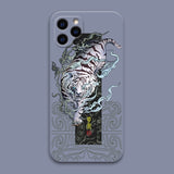 Liquid Silicone Camera Protector Tiger Pattern Case for iPhone 13 12 11 Series