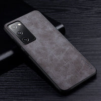 Soft Plain Leather Silicone Case Samsung Galaxy S20 Series