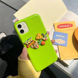 Cute Pattern Dimensional Cartoon Elastic Soft Silicone Case For iPhone 12 11 Series