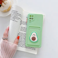 Cartoon Card Slot Holder Case for Samsung Galaxy S22 S21 S20 Note 20 Plus Ultra FE