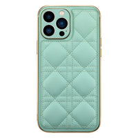 Luxury Quality Soft Leather Square Plaid Case for iPhone 13 series